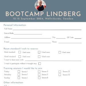 BOOTCAMP LINDBERG II - Registration form